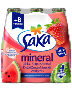 Saka Mineral Çilek Karpuz Maden Suyu (200 ml x 6)