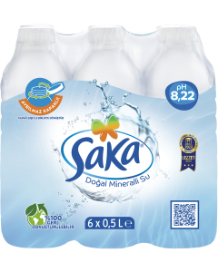 Saka Doğal Mineralli Su (500 ml x 6)