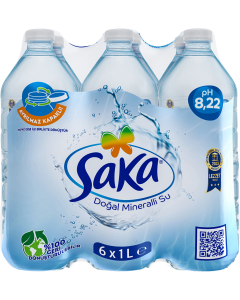 Saka Doğal Mineralli Su (1 Litre x 6)